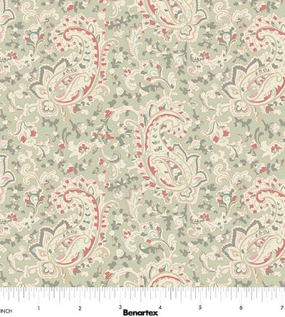 Benartex Beloved Prague Paisley Quilting Cotton Fabric- Willow