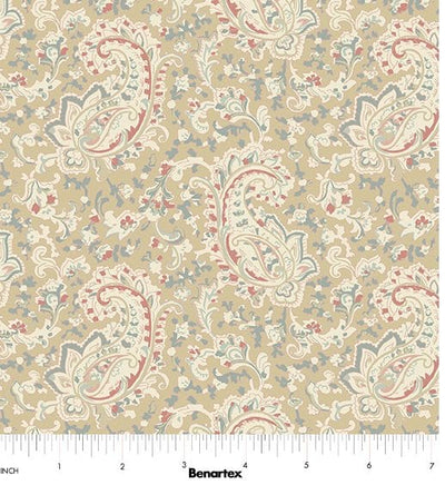 Benartex Beloved Prague Paisley Quilting Cotton Fabric- Natural