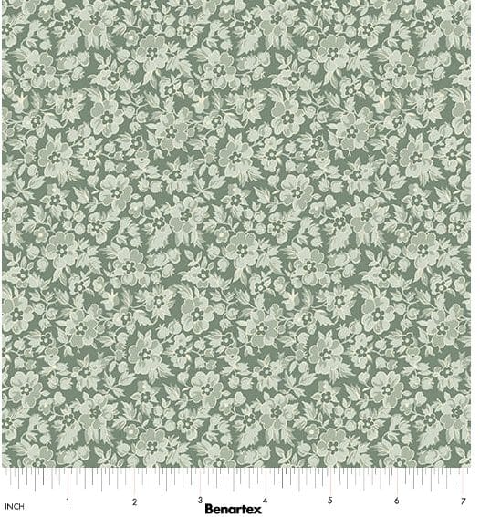 Benartex Beloved Mood Calico Quilting Cotton Fabric- Dark Willow