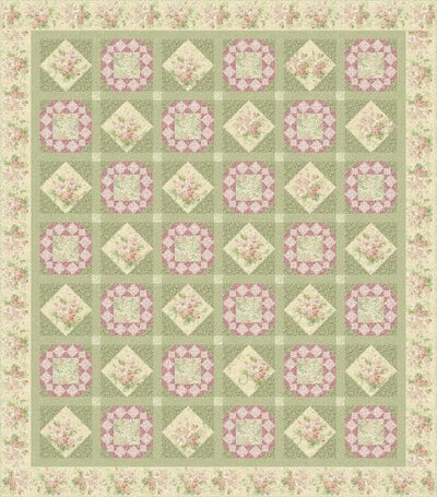 Downloadable Beloved Jeweled Rose 74-1/2" x 85" Quilt Pattern