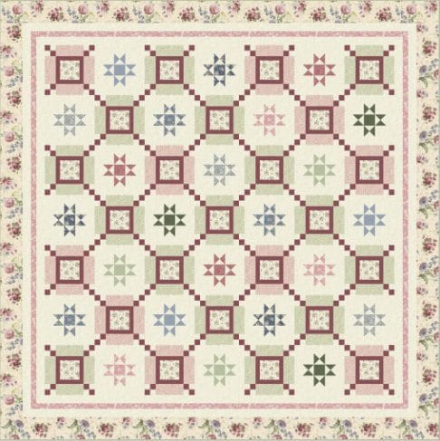 Downloadable Wild Flowers Chain Star 79"x79" Quilt Pattern