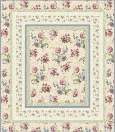 Downloadable Wild Flowers Pretty Floral 32" x 37" Quilt Pattern