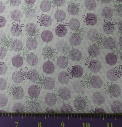Tanya Lilac Floral Seersucker Fabric
