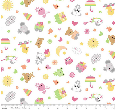 Riley Blake Bundle of Joy Toss Quilting Cotton Flannel- White