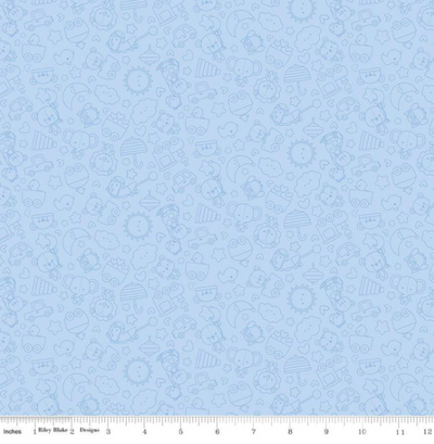 Riley Blake Special Delivery Tonal Quilting Cotton Flannel- Blue