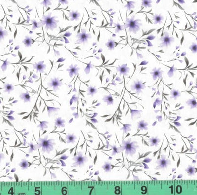 Sheila Light Purple Floral Swiss Dot Knit Fabric