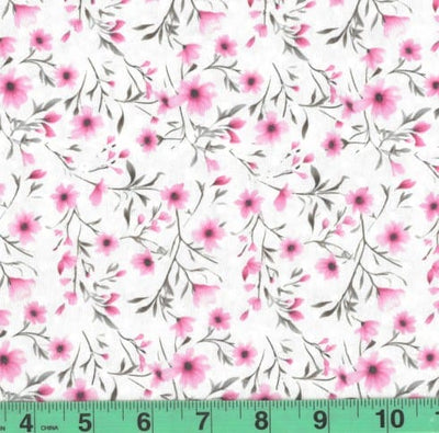 Sheila Pink Floral Swiss Dot Knit Fabric