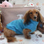 Solid Turquoise Fleece Dachshund Sweater - Measurements in item description