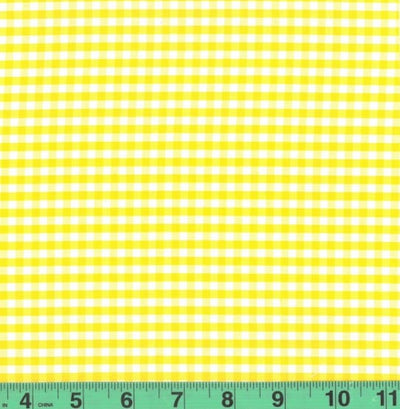 1/8" Yellow Checkered Yarn Dyed Poly Cotton Fabric