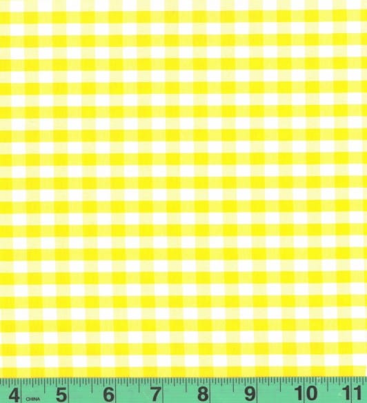 1/4" Yellow Checkered Yarn Dyed Poly Cotton Fabric