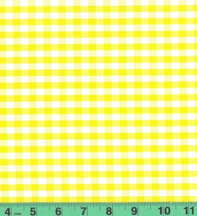 1/4" Yellow Checkered Yarn Dyed Poly Cotton Fabric