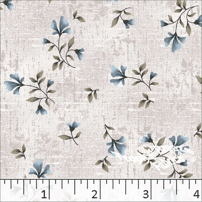 Beige Small Floral Poly Cotton Fabric