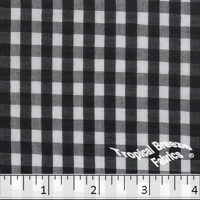 Black Checkered Plaid Seersucker Fabric