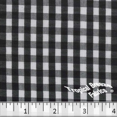 Black Checkered Plaid Seersucker Fabric
