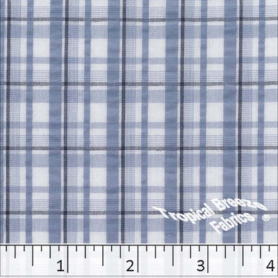 Blue Plaid Seersucker Fabric