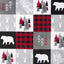 Shannon Fabrics Cuddle Single Sided 58/60" wide- Cabin Quilt Scarlet