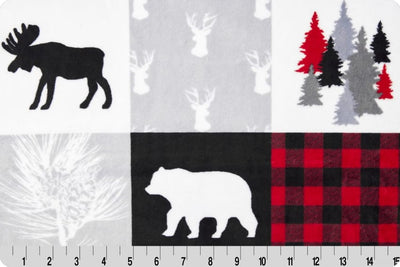 Shannon Fabrics Cuddle Single Sided 58/60" wide- Cabin Quilt Scarlet