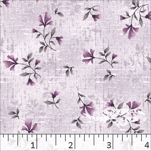 Dusty Lavender Small Floral Poly Cotton Fabric