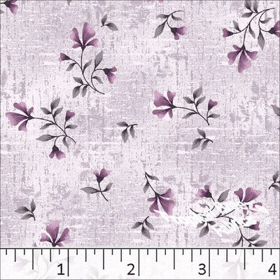 Dusty Lavender Small Floral Poly Cotton Fabric