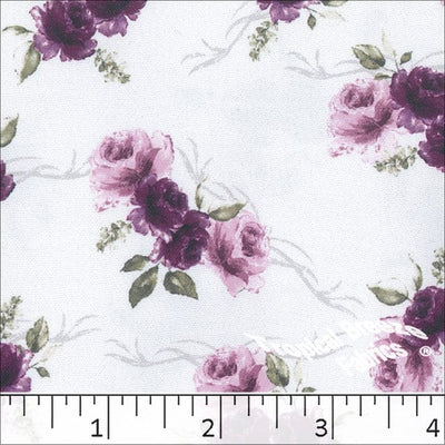 Grape Roses Dream Crepe Polyester Fabric