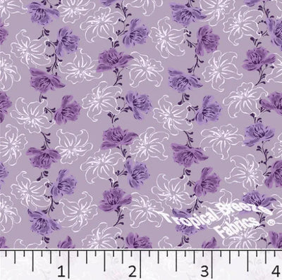 Lavender Blossom Poly Cotton Fabric