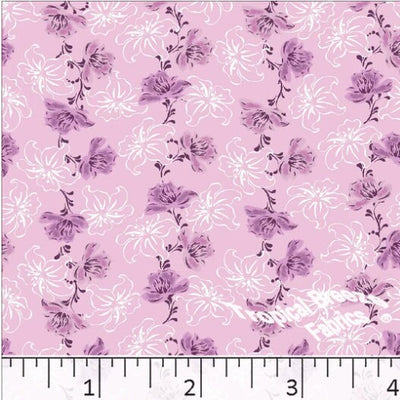 Pink Blossoms Poly Cotton Fabric