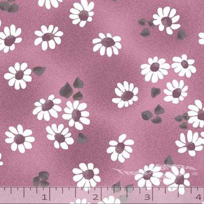 Rose Daisy Poly Cotton Fabric - 1/2 Yd