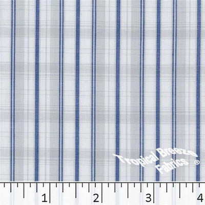 Silver Plaid Yarn Dyed Poly Cotton Fabric