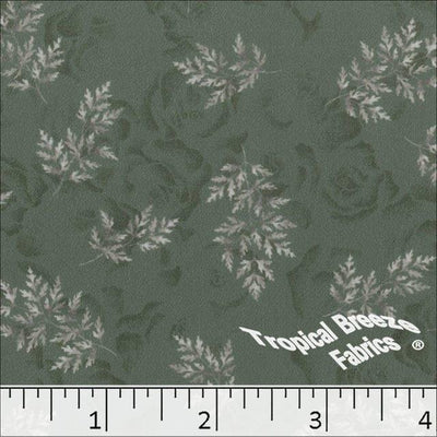 Sage Green Floral Silk Mist Polyester Fabric - 1 yd 4"