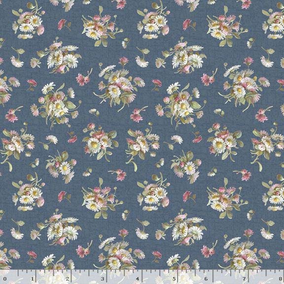 Marcus Fabrics Wild Flowers Petite Floral Quilting Cotton Fabric- Blue