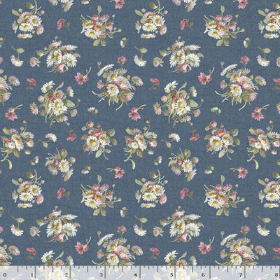 Marcus Fabrics Wild Flowers Petite Floral Quilting Cotton Fabric- Blue