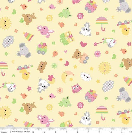 Riley Blake Bundle of Joy Toss Quilting Cotton Flannel- Yellow