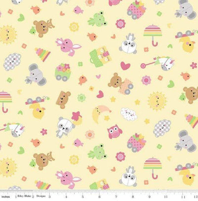 Riley Blake Bundle of Joy Toss Quilting Cotton Flannel- Yellow