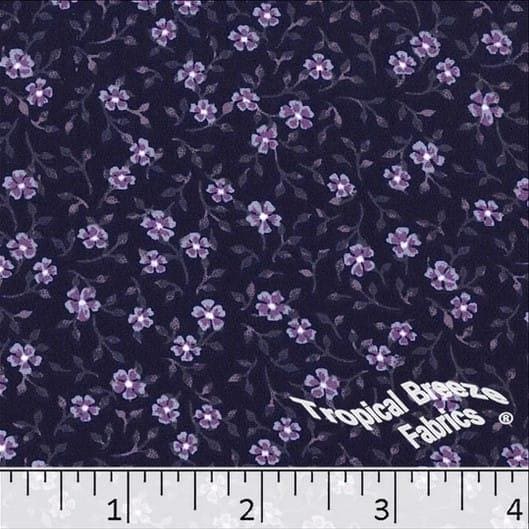 Violet Small Floral Koshibo Polyester Fabric