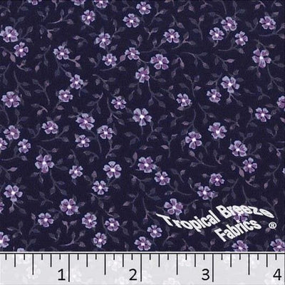 Violet Small Floral Koshibo Polyester Fabric