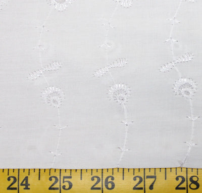 White Eyelet Fabric - 1 Yd