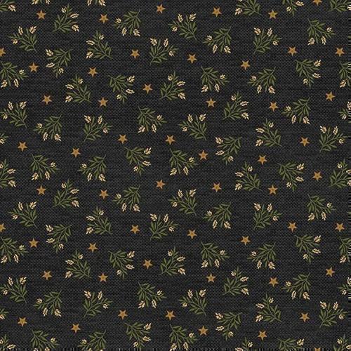 Henry Glass Chicken Shack Small Wheat Toss Quilting Cotton Fabric- Black