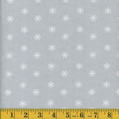 Gray Snowflake Flannel Fabric