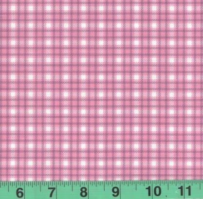 Pink Double Plaid Poly Cotton Fabric