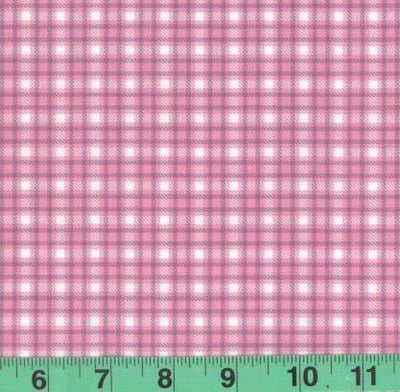 Pink Double Plaid Poly Cotton Fabric