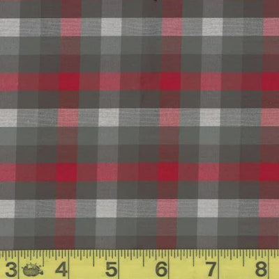 Green &amp; Red Plaid Poly Cotton Fabric