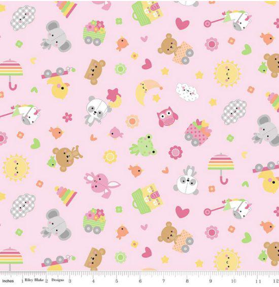 Riley Blake Bundle of Joy Toss Quilting Cotton Flannel- Pink