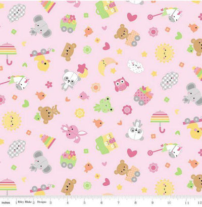 Riley Blake Bundle of Joy Toss Quilting Cotton Flannel- Pink