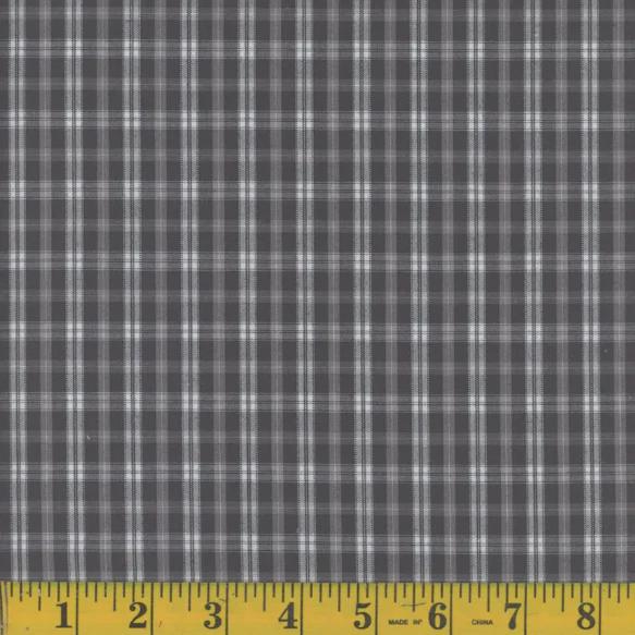 Oxford Woodland Grey Plaid Poly Cotton Fabric