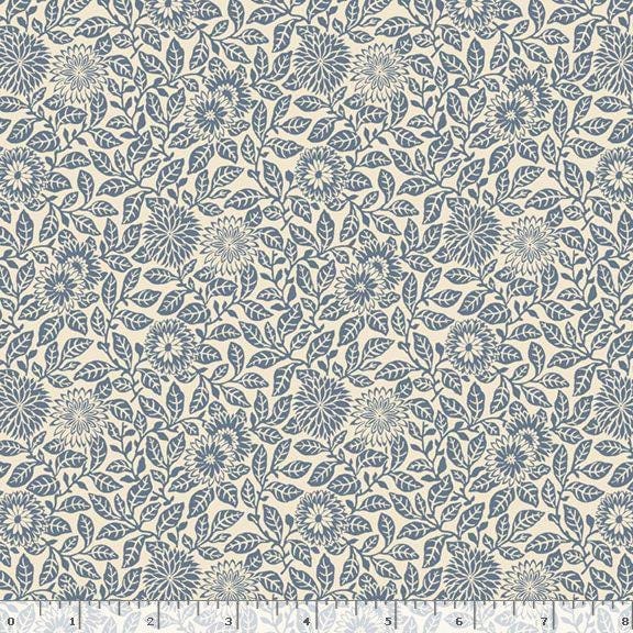 Marcus Fabrics Wild Flowers Flower Field Quilting Cotton Fabric- Blue