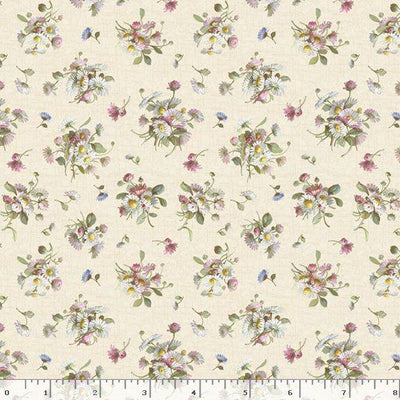 Marcus Fabrics Wild Flowers Petite Floral Quilting Cotton Fabric- Cream