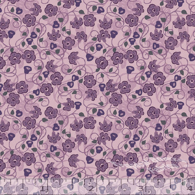 Mauve Floral Poly Cotton Fabric