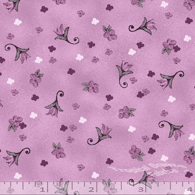Orchid Floral Swirl Poly Cotton Fabric