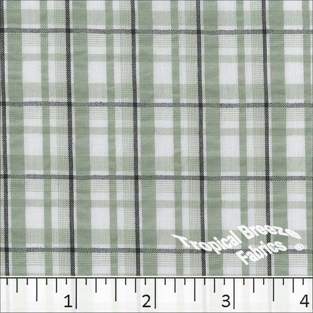 Sage Green Plaid Seersucker Fabric