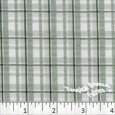 Sage Green Plaid Seersucker Fabric